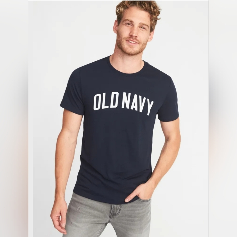OLD NAVY Logo Crew Neck T-Shirt-Size XL- -Navy Blue